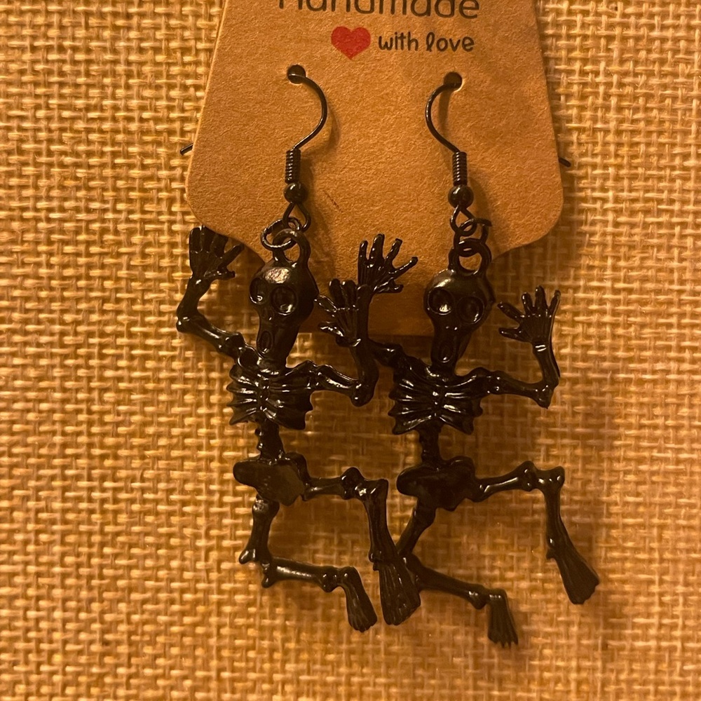 COPY - Black skeleton earrings